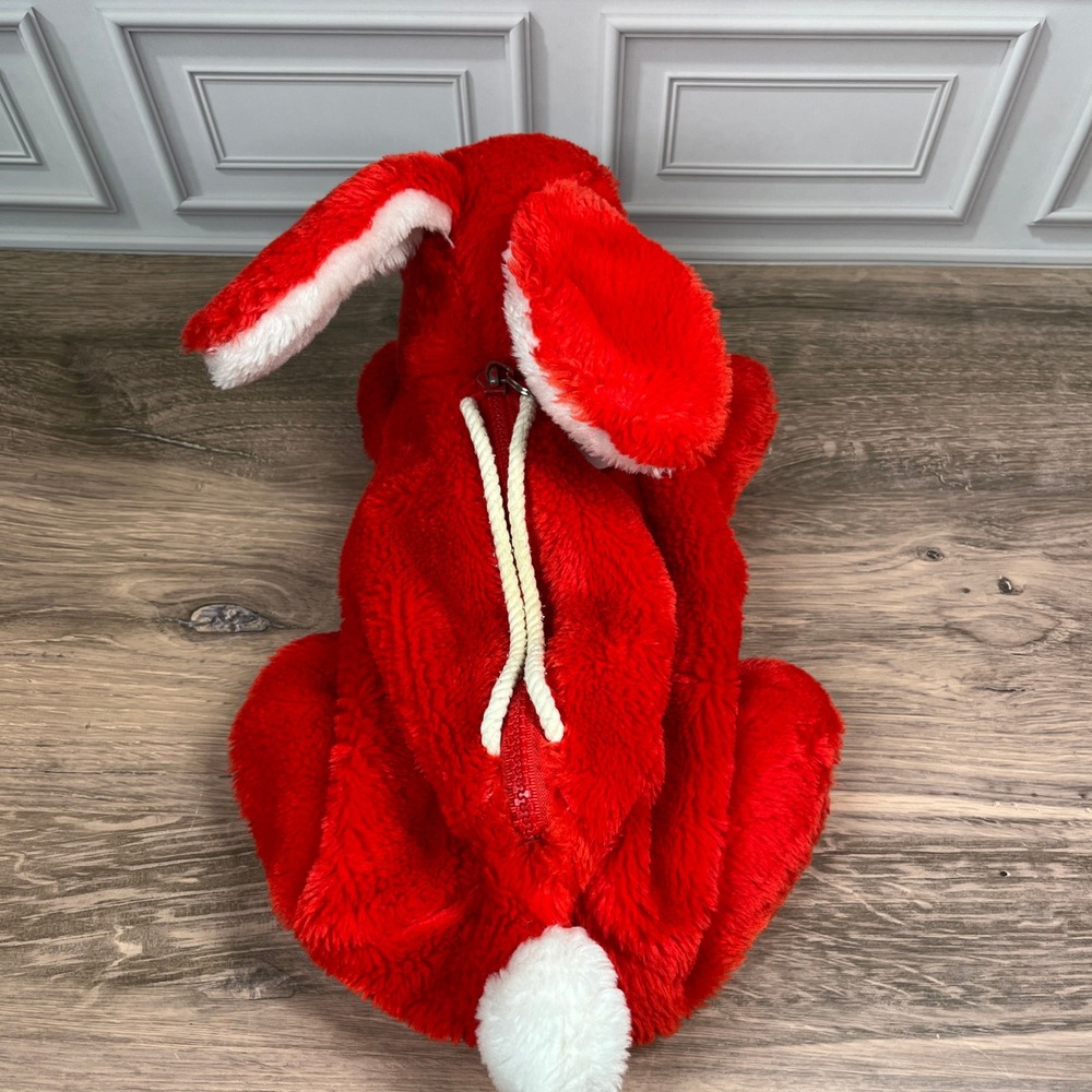Vintage 1984 LEGO Duplo Red Plush Fuzzy Bunny Storage Bag Logo Keychain - Picture 3 of 10